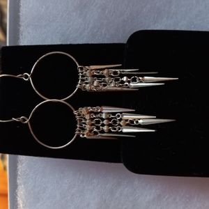 Silver Spiked Earrings